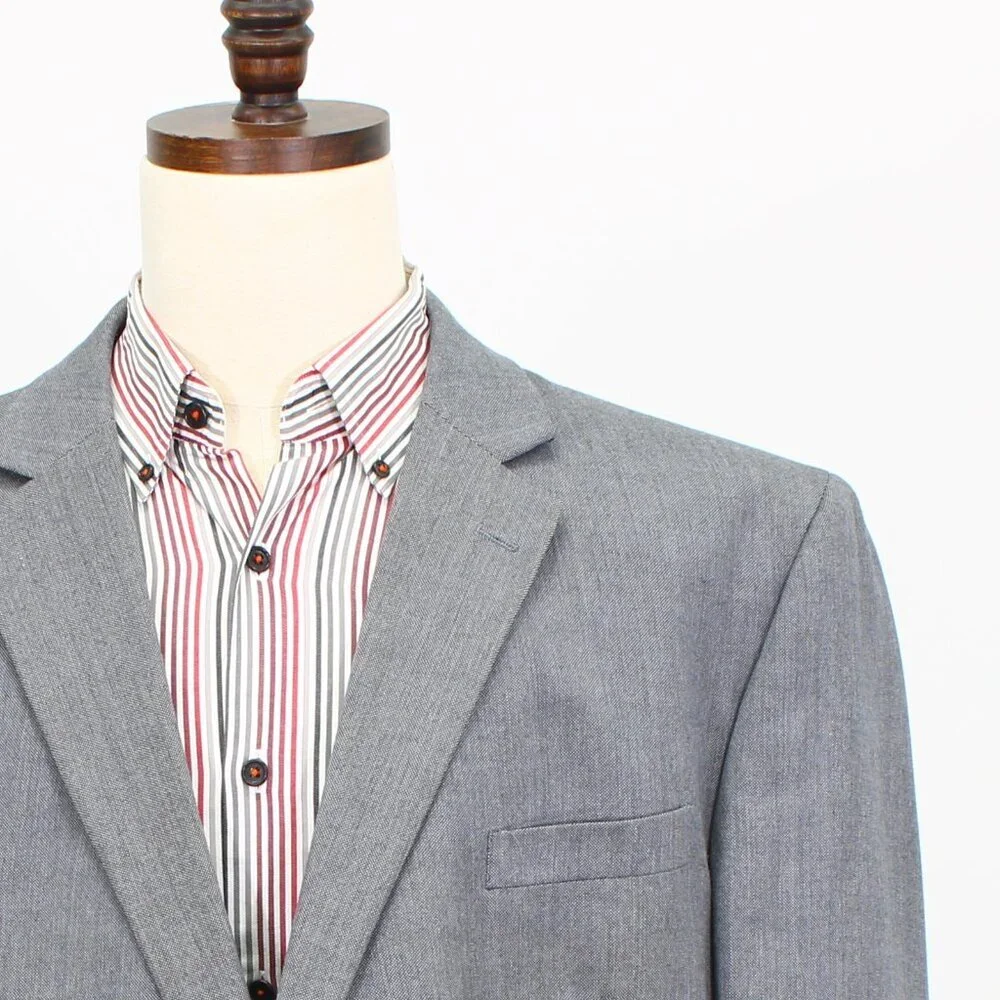 Stafford 50R Gray Solid 2-Button Sport Coat Blazer Jacket P436